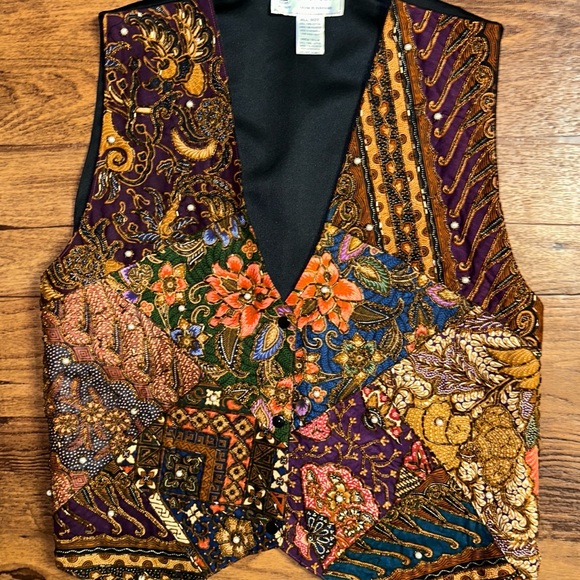 Ana Mori Jackets & Blazers - Ana Mori ~ Vintage ~ One Size ~ Multi-Colors ~ Beaded/Pearl ~ Geometric Vest